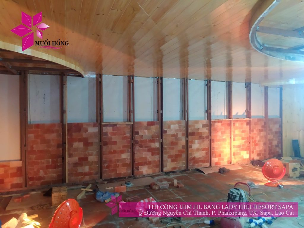 Lắp đặt phòng công đá muối hồng ngoại Jjim Jil Bang Lady Hill Resort Sapa