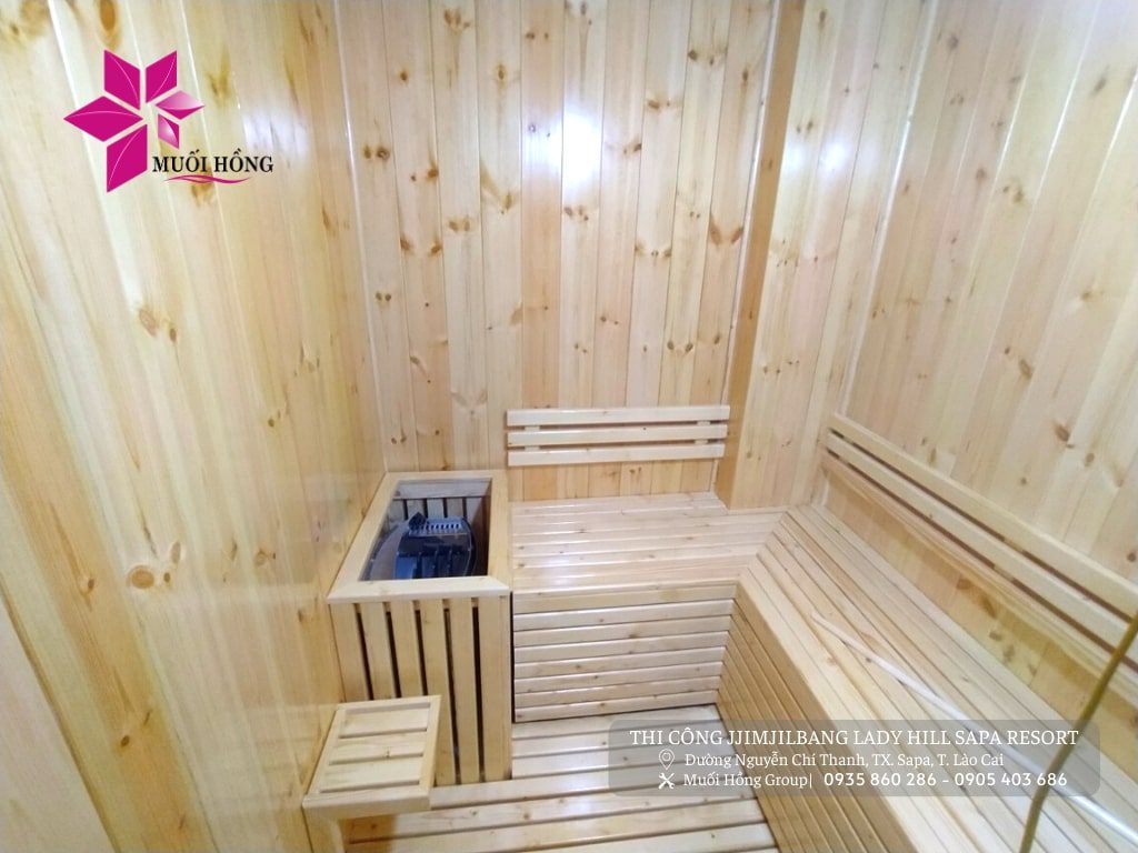 Setup phòng xông hơi sauna hồng ngoại resort